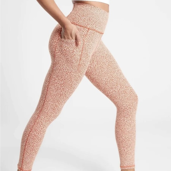 Womens ATHLETA Size XS Salutation Stash Pocket II Textured 7/8 Tight Rust - Picture 2 of 6